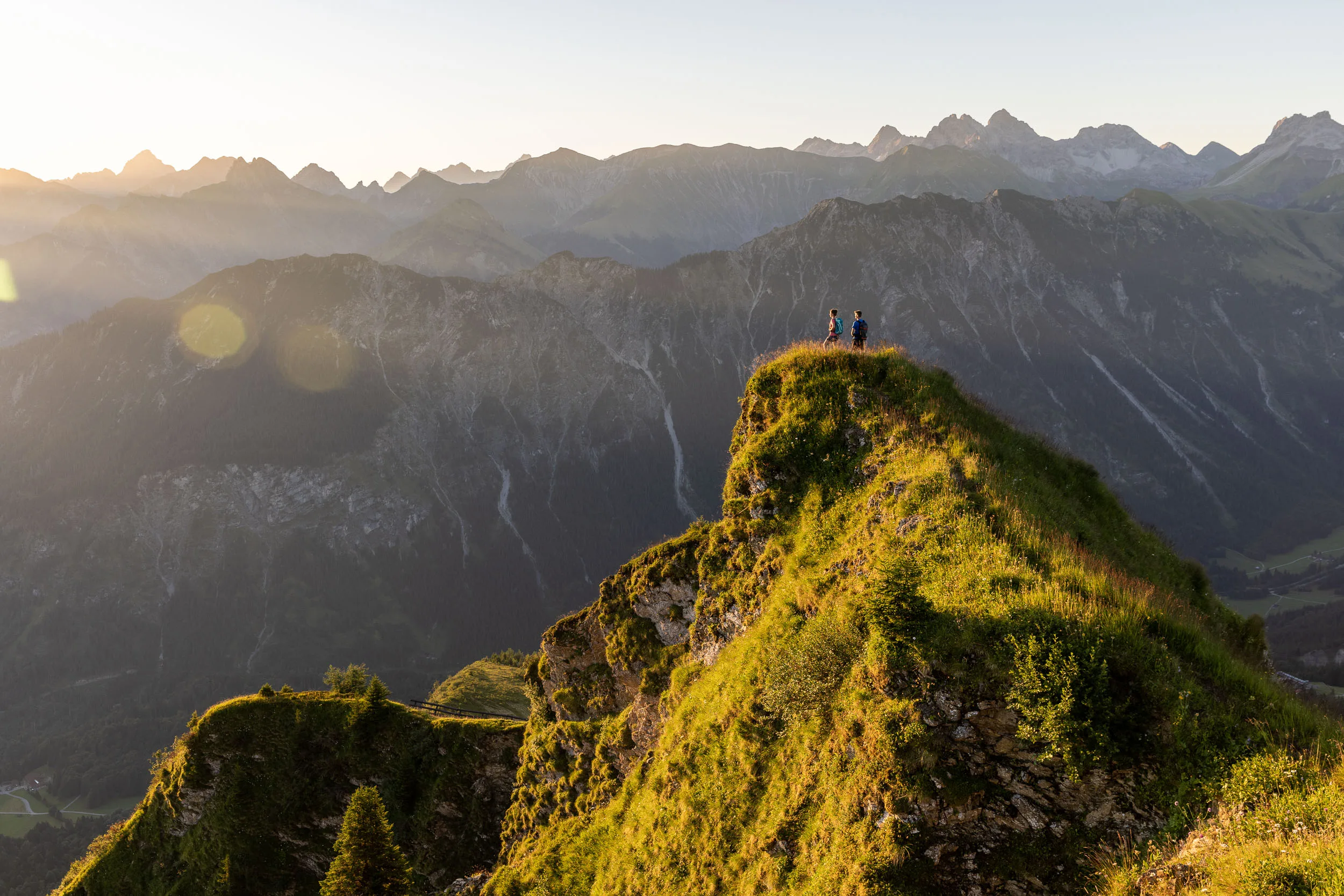 Sonnenaufgang in den Bergen am Fellhorn/Söllereck bei Oberstdorf.