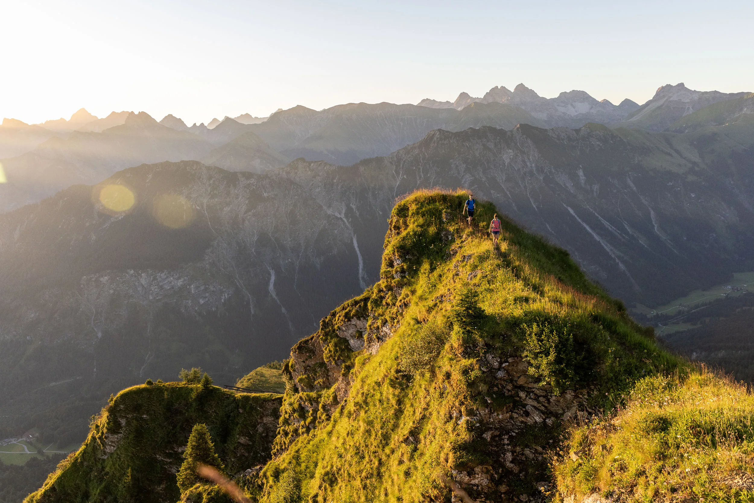 Sonnenaufgang in den Bergen am Fellhorn/Söllereck bei Oberstdorf.