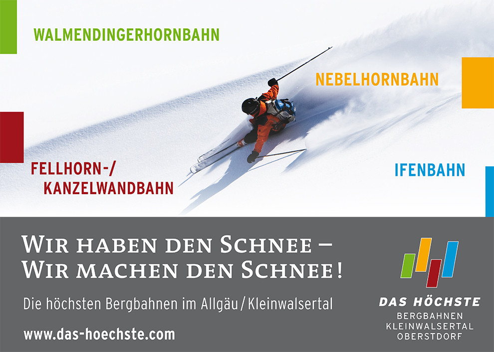 Das Höchste — Kampagnenmotiv mit Freerider im Tiefschnee, Foto: Bastian Morell